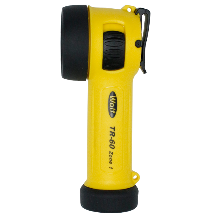 Wolf TR-60, ATEX LED torch, certified for zone 1 & 2, angled model, T3/T4