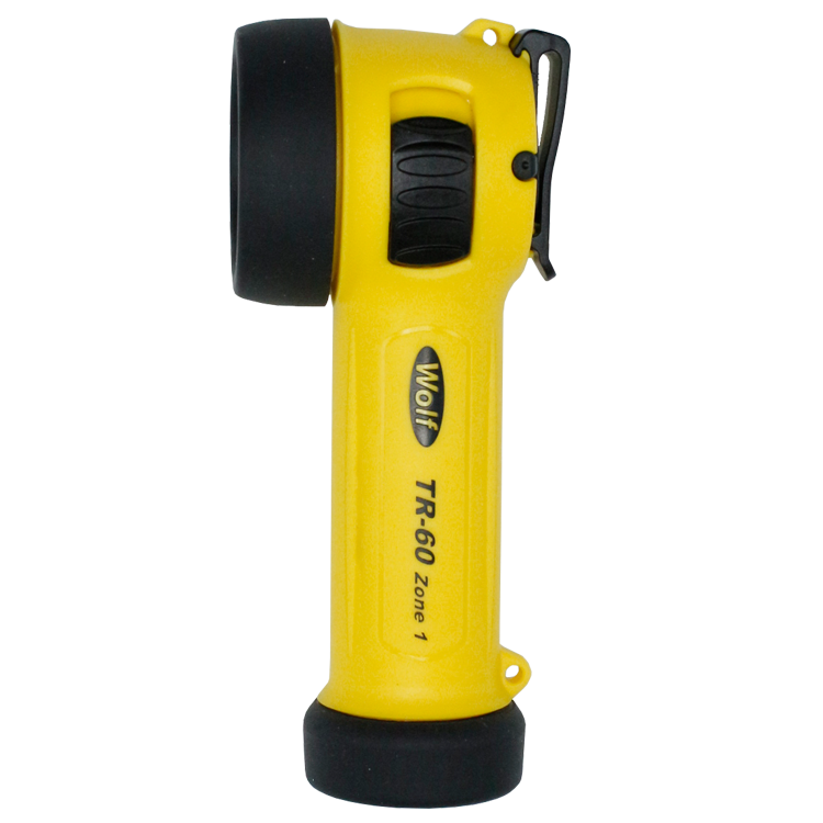Wolf TR-60, ATEX LED zaklamp, gecertificeerd voor zone 1 & 2, haaks model, T3/T4
