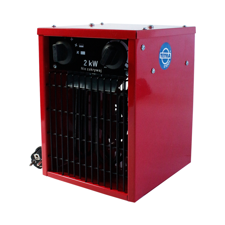 TETRA EH-20A, Industrial electric fan heater, 230V 50/60 Hz, 2 kW, IP24, Euro plug, Square model, IMPA 591531