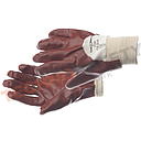 PVC working gloves, red coated, non coated back, oil/acid resistant, short, Cat 2, size 10/XL, IMPA 190102