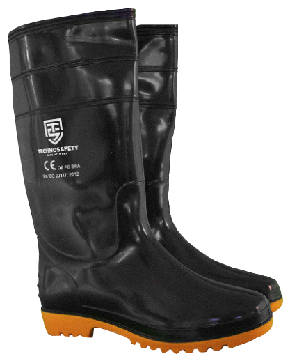 Zuurbestendige Laars, merk Technosafety, Zwart, Mt 39 (24 cm) ( EN20347 ), IMPA 191432