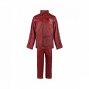 C-Line tweedelig regenpak met capuchon, Bordeaux rood met reflectie strepen, Polyerster/PVC, Volwassen maat M