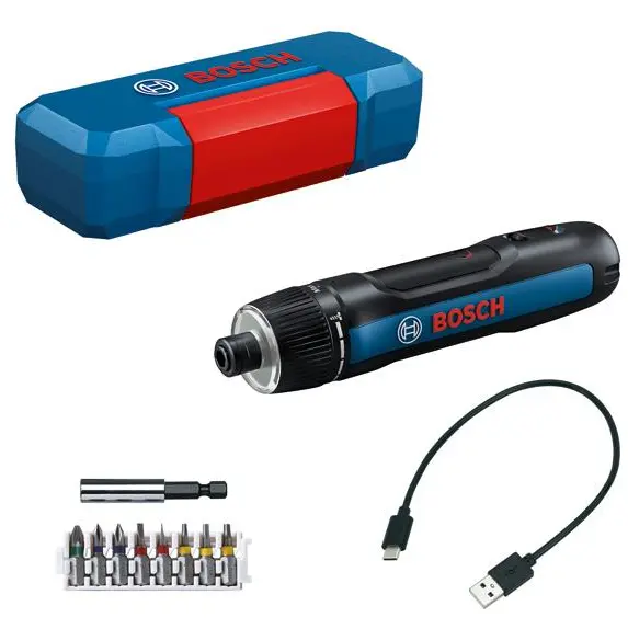 Bosch GO, Accu Schroevendraaier, ingebouwde Li-Ion accu incl oplader en bitset, in kunststof koffer, UN 3481