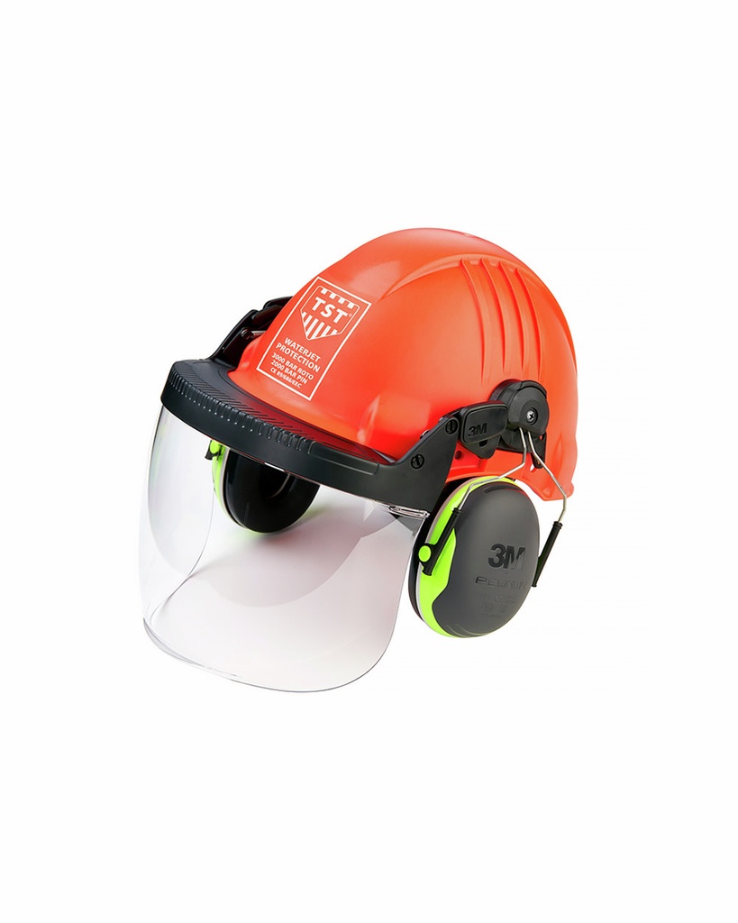 TST Sweden, Elite Hogedruk Bescherming, Single 2000 Bar / Rotating 3000 Bar, Helm incl vizier en oorkappen, one size