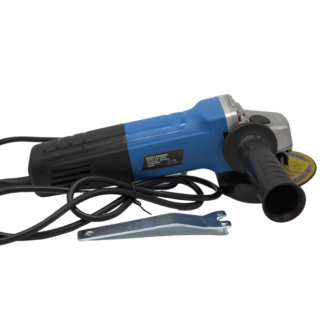 TETRA TEG-100N, Electric Angle Grinder 100 mm, 230V 50/60Hz, 750 W, 11.000 rpm, M10, IMPA 591031