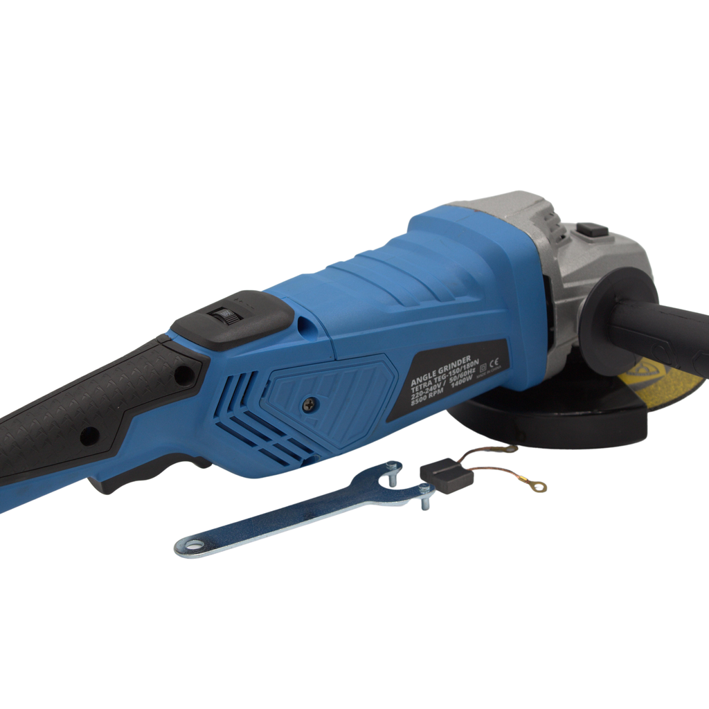 TETRA TEG-150/180N, Haakse slijper met 150 en 180 mm guard, 230V 50/60Hz, 1400W, 8.500 tpm, M14, IMPA 591033