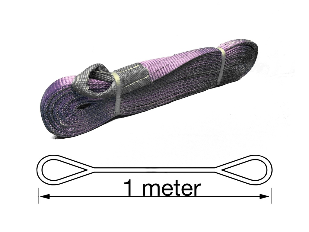 TETRA WSB-1T1M, Polyester hijsband, Werklast 1 ton, Lengte 1 m, Veiligheidsfactor 7:1, EN1492-1, IMPA 232131
