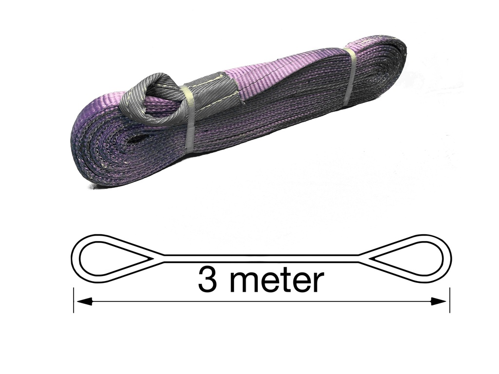 TETRA WSB-1T3M, Polyester webbing sling, Belt type, WLL 1 ton, Length 3 m, safety factor 7:1, EN1492-1, IMPA 232133