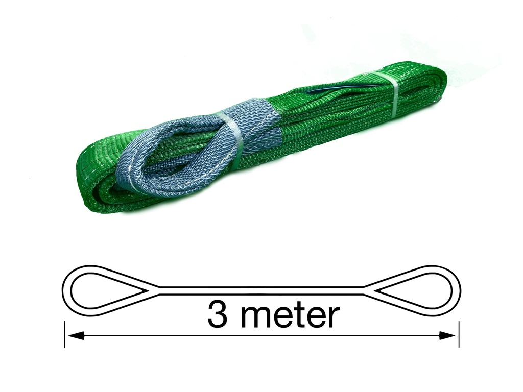 TETRA WSB-2T3M, Polyester webbing sling, Belt type, WLL 2 ton, Length 3 m, safety factor 7:1, EN1492-1, IMPA 232145