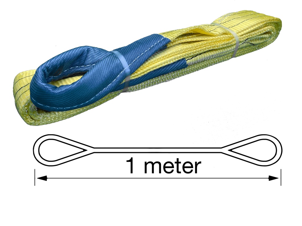 TETRA WSB-3T1M, Polyester hijsband, Werklast 3 ton, Lengte 1 m, Veiligheidsfactor 7:1, EN1492-1, IMPA 232171