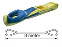 [12073] TETRA WSB-3T3M, Polyester webbing sling, Belt type, WLL 3 ton, Length 3 m, safety factor 7:1, EN1492-1, IMPA 232173