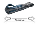[12075] TETRA WSB-4T3M, Polyester webbing sling, Belt type, WLL 4 ton, Length 3 m, safety factor 7:1, EN1492-1, IMPA 232195