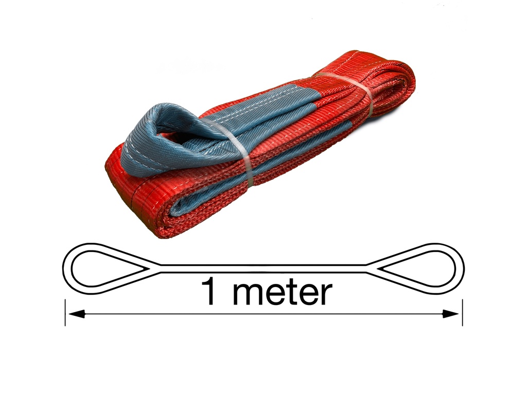 TETRA WSB-5T1M, Polyester hijsband, Werklast 5 ton, Lengte 1 m, Veiligheidsfactor 7:1, EN1492-1, IMPA 232195
