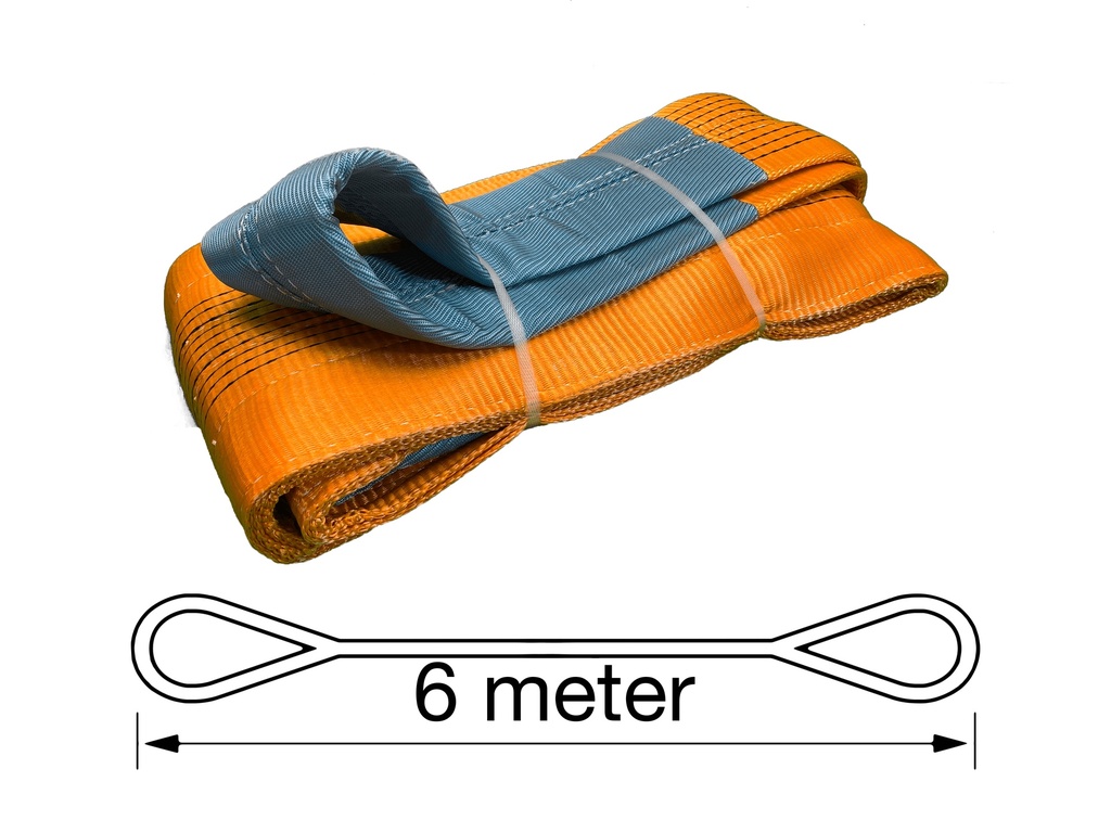 TETRA WSB-10T6M, Polyester hijsband, Werklast 10 ton, Lengte 6 m, Veiligheidsfactor 7:1, EN1492-1, IMPA 232195