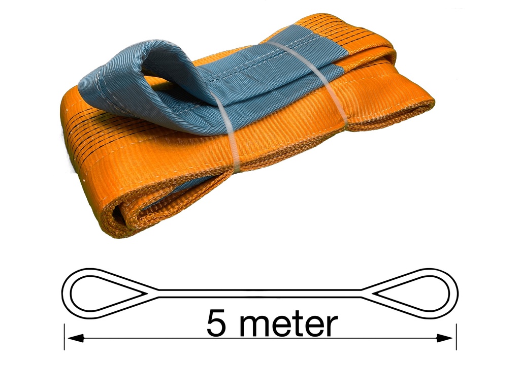 TETRA WSB-24T5M, Polyester hijsband, Werklast 24 ton, Lengte 5 m, Veiligheidsfactor 7:1, EN1492-1, IMPA 232195