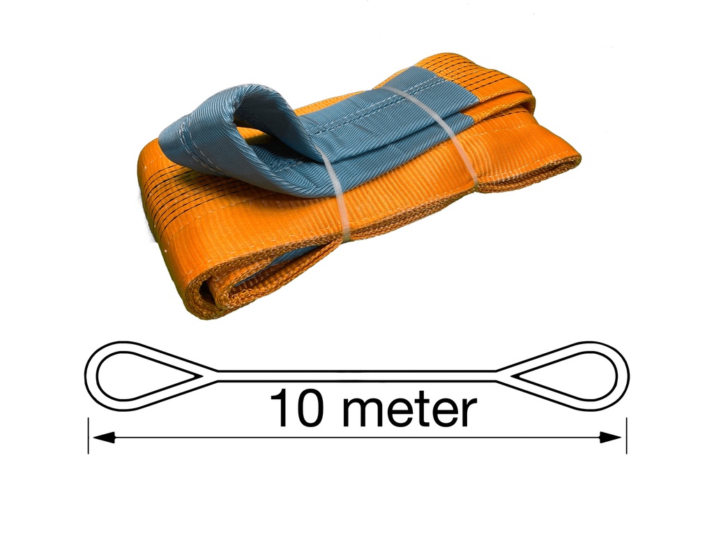 TETRA WSB-24T10M, Polyester hijsband, Werklast 24 ton, Lengte 10 m, Veiligheidsfactor 7:1, EN1492-1, IMPA 232195