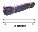 TETRA WSE-1T3M, Polyester eindloze hijsband, Werklast 1 ton, Lengte 3 m, Veiligheidsfactor 7:1, EN1492-1, IMPA 232196