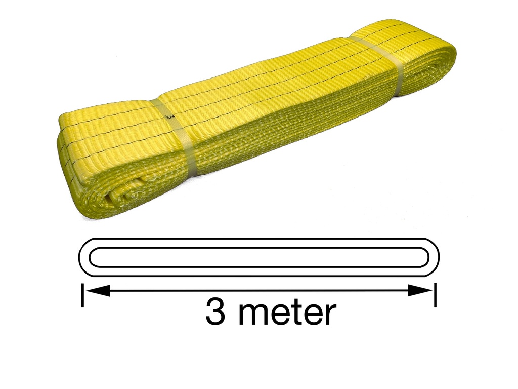 TETRA WSE-3T3M, Polyester eindloze hijsband, Werklast 3 ton, Lengte 3 m, Veiligheidsfactor 7:1, EN1492-1, IMPA 232196