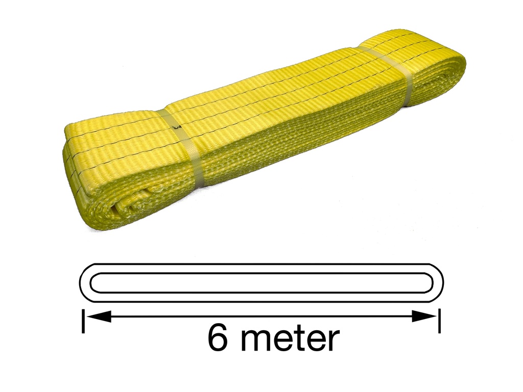 TETRA WSE-3T6M, Polyester eindloze hijsband, Werklast 3 ton, Lengte 6 m, Veiligheidsfactor 7:1, EN1492-1, IMPA 232196