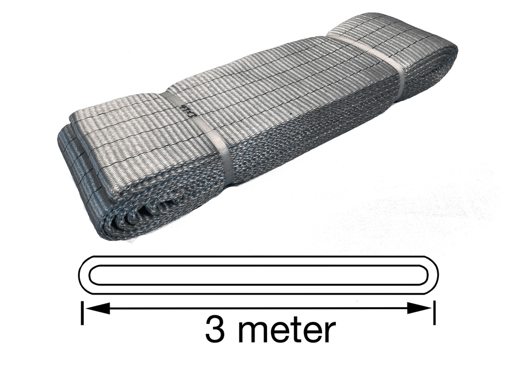 TETRA WSE-4T3M, Polyester eindloze hijsband, Werklast 4 ton, Lengte 3 m, Veiligheidsfactor 7:1, EN1492-1, IMPA 232196