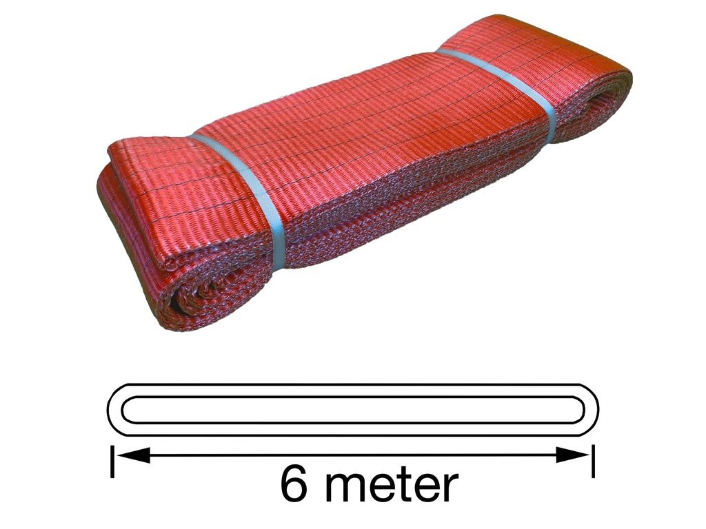 TETRA WSE-5T6M, Polyester eindloze hijsband, Werklast 5 ton, Lengte 6 m, Veiligheidsfactor 7:1, EN1492-1, IMPA 232196
