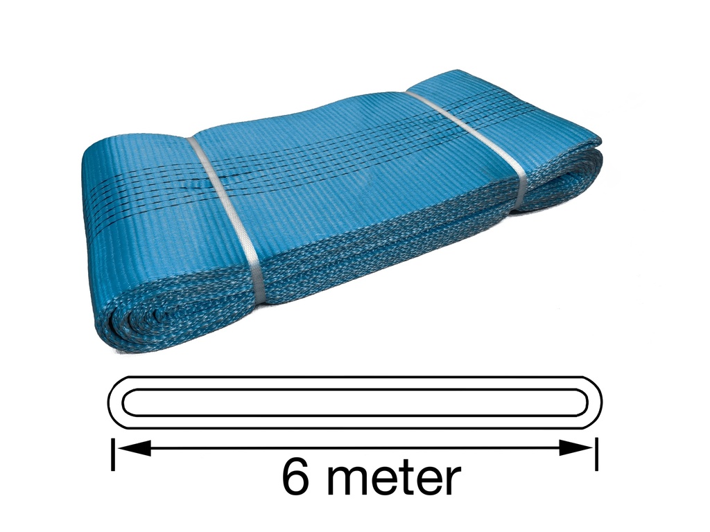 TETRA WSE-8T6M, Polyester eindloze hijsband, Werklast 8 ton, Lengte 6 m, Veiligheidsfactor 7:1, EN1492-1, IMPA 232196