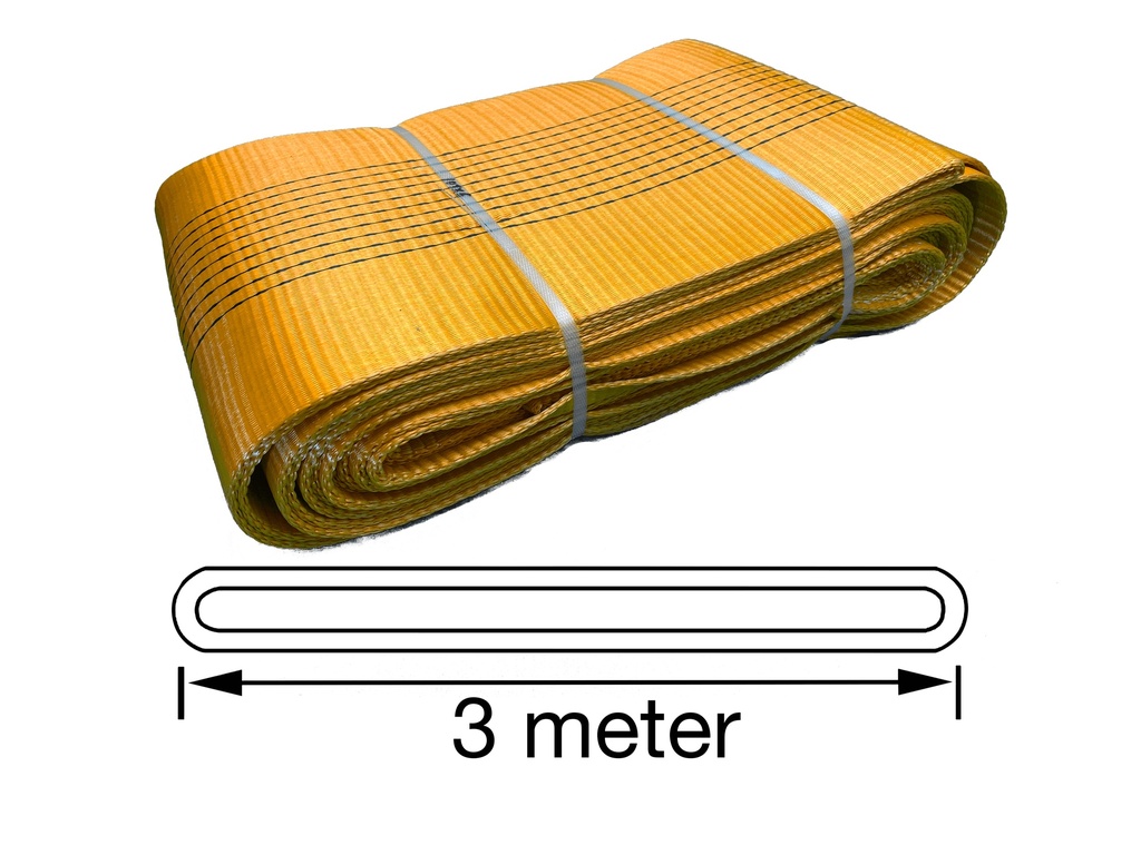 TETRA WSE-10T3M, Polyester eindloze hijsband, Werklast 10 ton, Lengte 3 m, Veiligheidsfactor 7:1, EN1492-1, IMPA 232196