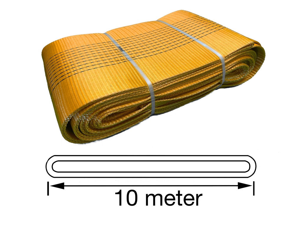 TETRA WSE-10T10M, Polyester eindloze hijsband, Werklast 10 ton, Lengte 10 m, Veiligheidsfactor 7:1, EN1492-1, IMPA 232196