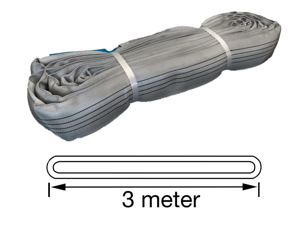 TETRA RS-4T3M, Polyester rondstrop, Werklast 4 ton, Lengte 3 m, Veiligheidsfactor 7:1, EN1492-2 