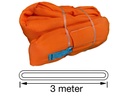 [12114] TETRA RS-25T3M, Polyester round sling, Endless type, WLL 25 ton, Length 3 m, safety factor 7:1, EN1492-2 