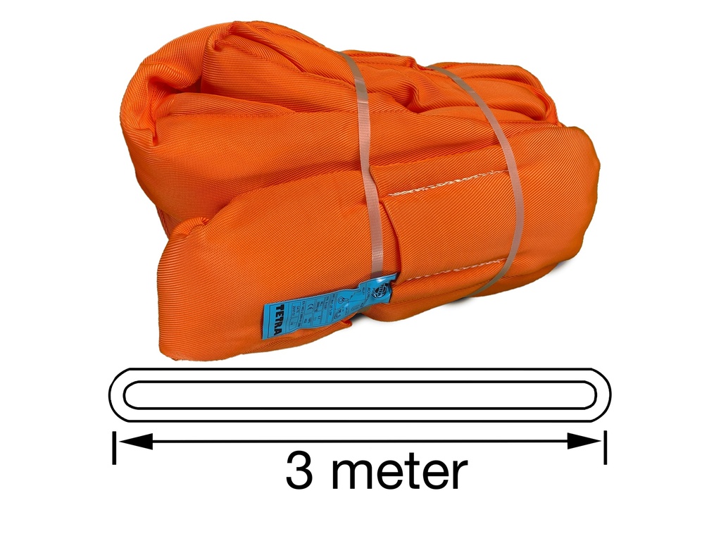 TETRA RS-50T3M, Polyester rondstrop, Werklast 50 ton, Lengte 3 m, Veiligheidsfactor 7:1, EN1492-2 
