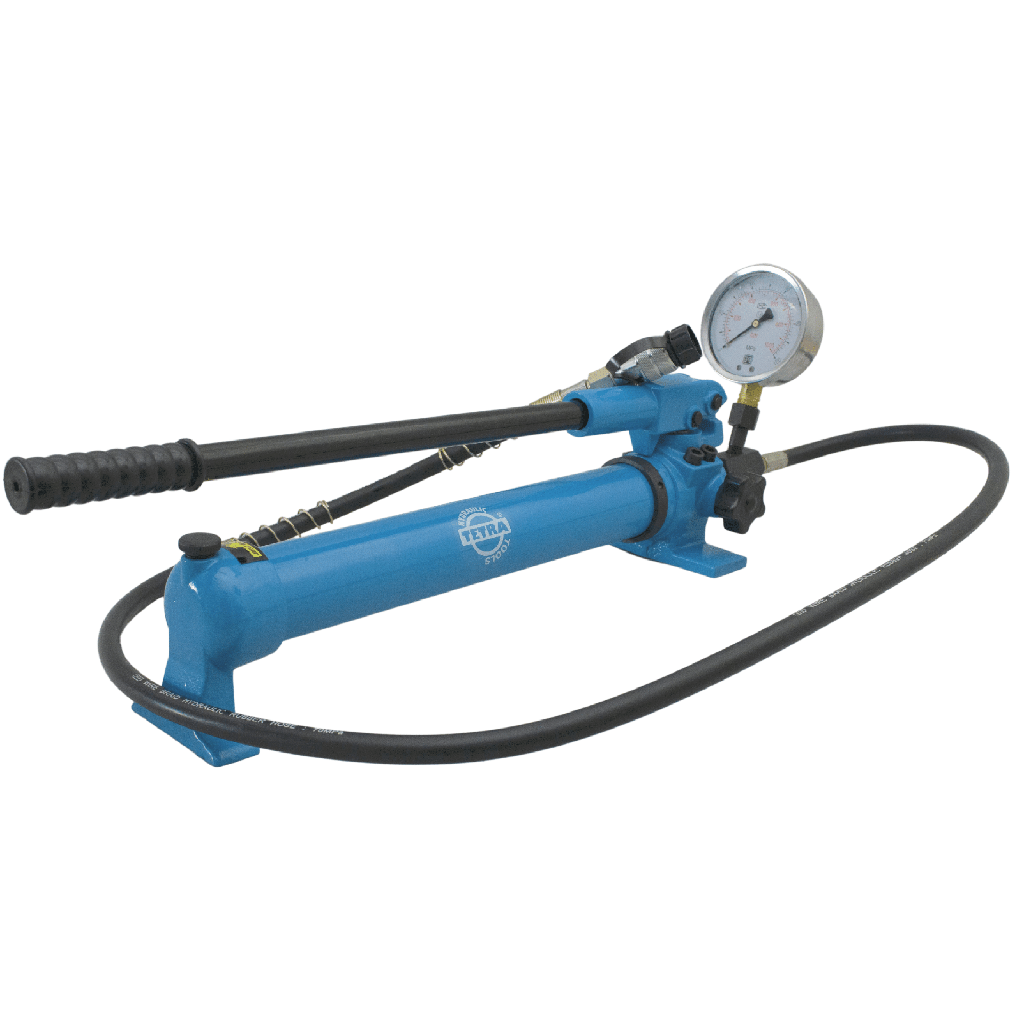 TETRA THHP-700B, Hydraulische Handpomp, 700 bar, 900 cc, inc. 1.5 m slang en manometer, IMPA 615158