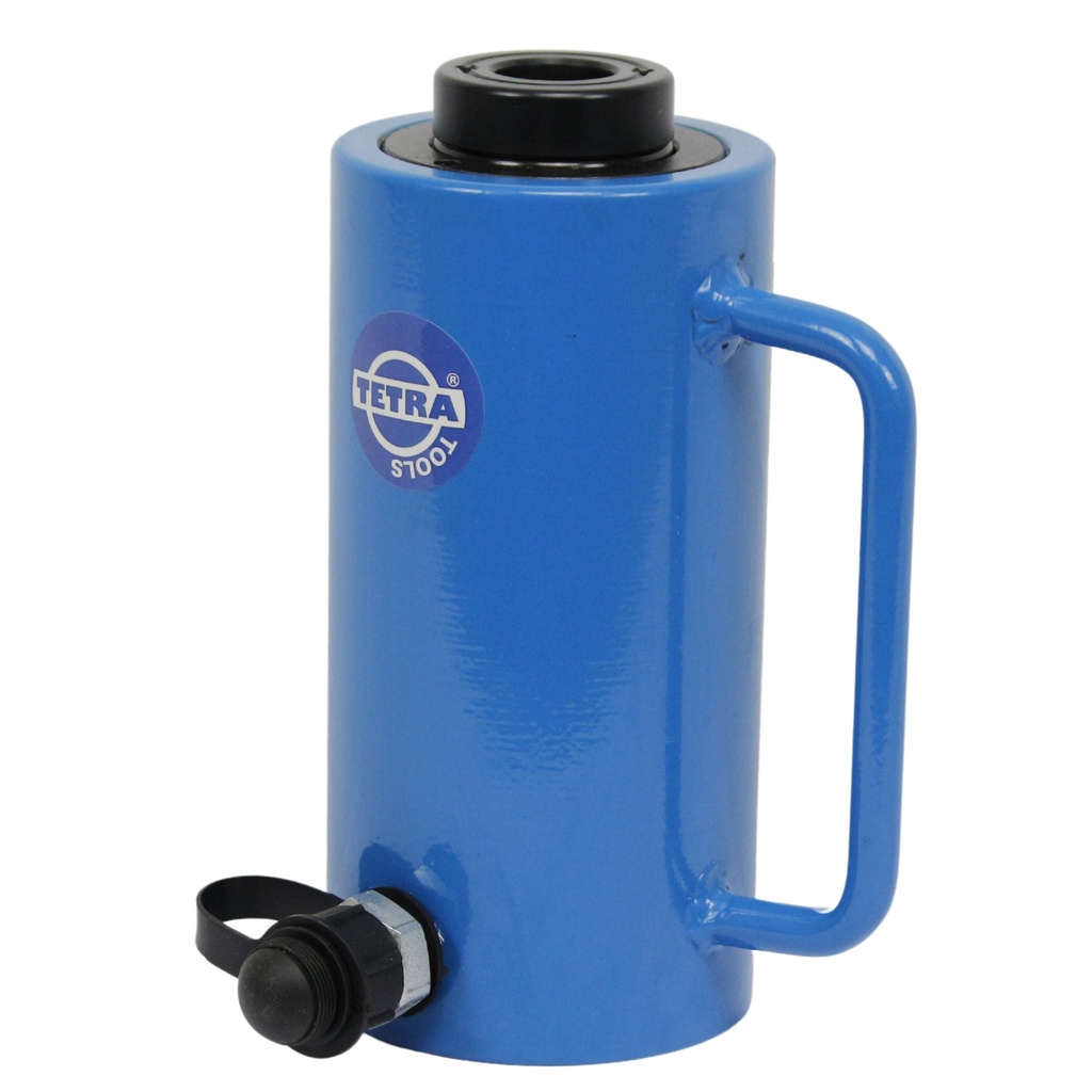 TETRA THC-20100H, Hydraulic Hollow Cylinder, spring return type, 20 ton, stroke 100 mm, closed height 255 mm, hole 28 mm, IMPA 615139