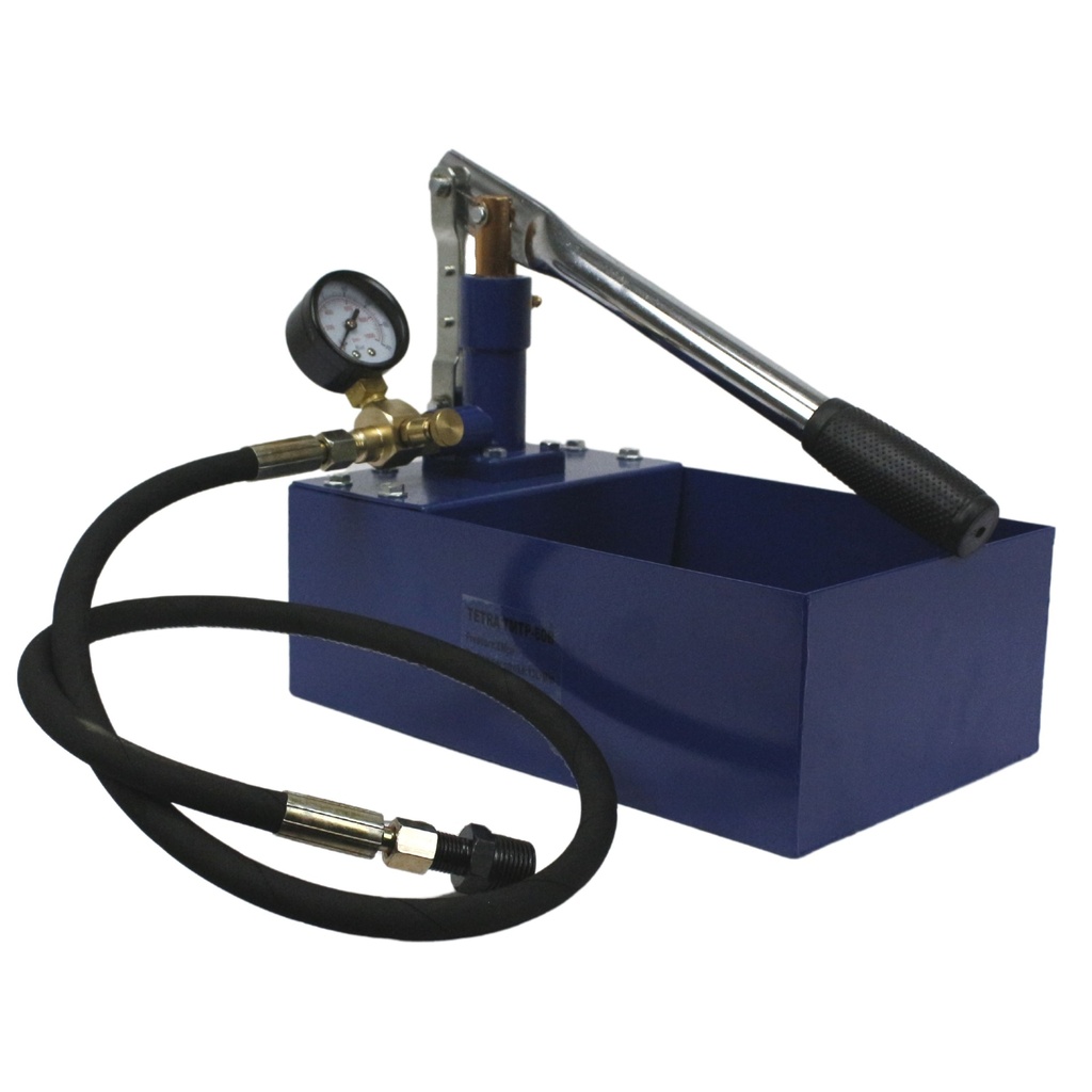 TETRA TMTP-60B, Manual pressure test pump, HDPE reservoir, Aluminium pump, 2.5L, 0-60 Bar, 13 ml p/stroke, 1/4" connection