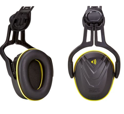 MSA V-Gard Helmet mount hearing protection, MEDIUM (SNR 32dB), black with yellow details, For all V-Gard models, 10190357, IMPA 331267