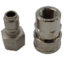 Quick coupler set for TETRA HP cleaner, 250 Bar high pressure coupler set (Type ARS250/AR2), Plug + socket 3/8" BSP (Female)