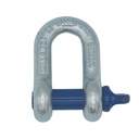 TETRA TSS-047, D-Sluiting met borstbout, Straight shackle, WLL 4.75T, SF 6:1, D-Type (G-210, S-210), Blauwe pin, IMPA 234107