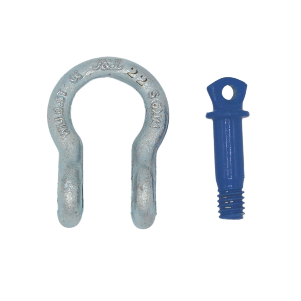 TETRA TBS-005, Forged screw pin shackle, Bow shackle, WLL 0.5T, SF 6:1, Anchor-Type (G-209, S-209), Blue pin, IMPA 234162