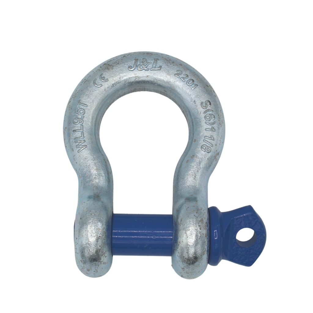 TETRA TBS-095, Harpsluiting met borstbout, Bow shackle, WLL 9.5T, SF 6:1 (G-209, S-209), Blauwe pin, IMPA 234171