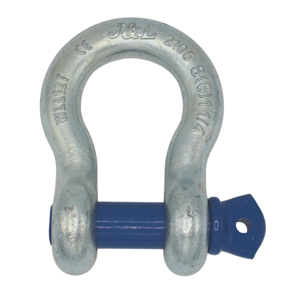 TETRA TBS-120, Harpsluiting met borstbout, Bow shackle, WLL 12T, SF 6:1 (G-209, S-209), Blauwe pin, IMPA 234172
