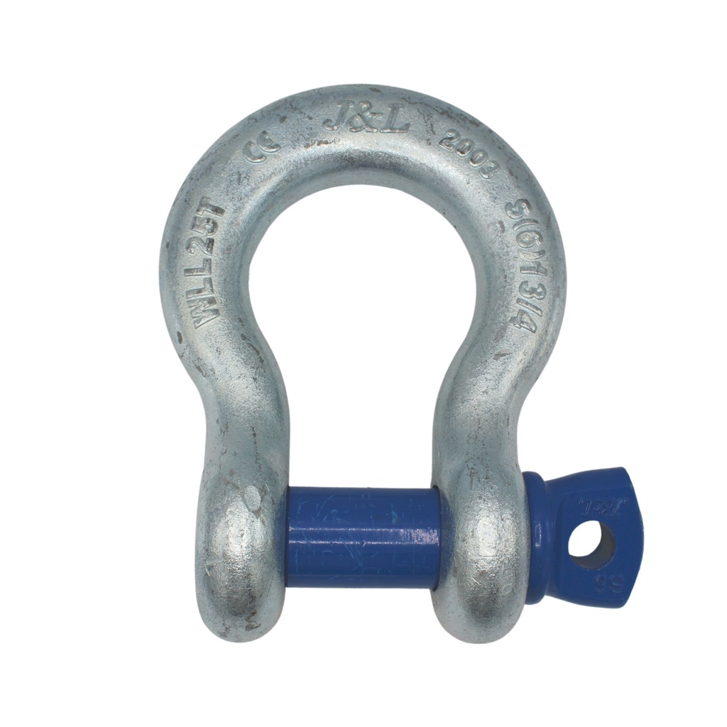 TETRA TBS-250, Harpsluiting met borstbout, Bow shackle, WLL 25T, SF 6:1 (G-209, S-209), Blauwe pin, IMPA 234175
