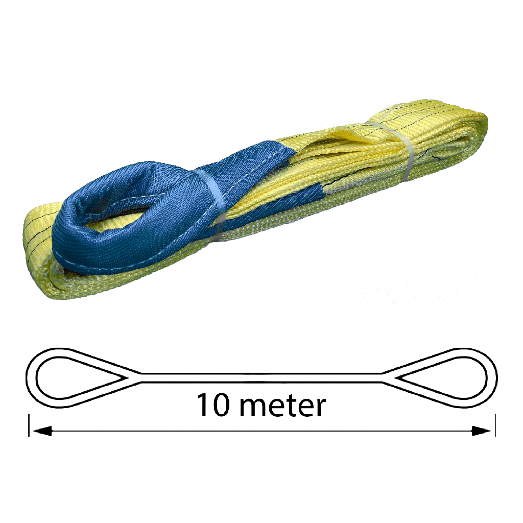 TETRA WSB-3T10M, Polyester hijsband, Werklast 3 ton, Lengte 10 m, Veiligheidsfactor 7:1, EN1492-1, IMPA 232195