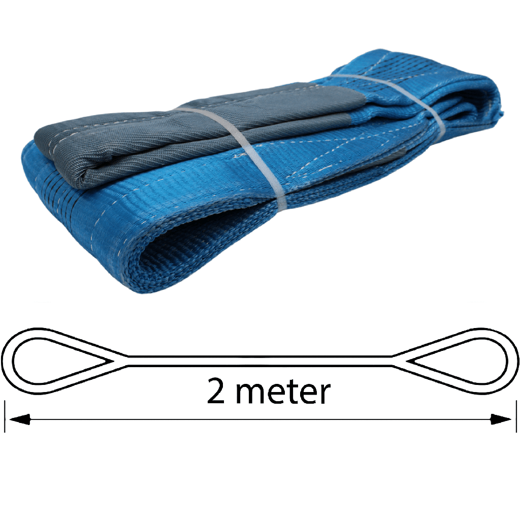 TETRA WSB-8T2M, Polyester hijsband, Werklast 8 ton, Lengte 2 m, Veiligheidsfactor 7:1, EN1492-1, IMPA 232195