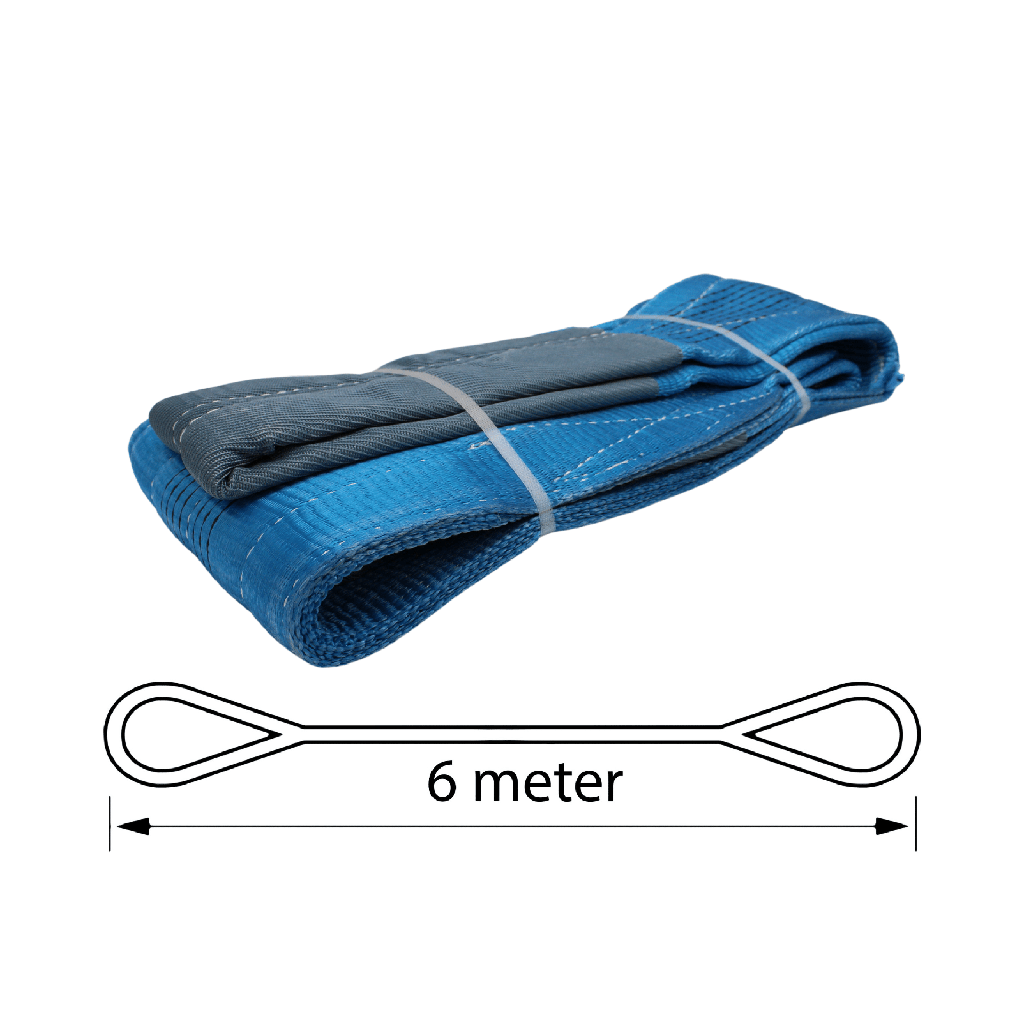 TETRA WSB-8T6M, Polyester hijsband, Werklast 8 ton, Lengte 6 m, Veiligheidsfactor 7:1, EN1492-1, IMPA 232195