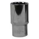 TETRA 12-point Deep socket wrench 32 mm. 1/2" (12,7 mm), Length 78mm, IMPA 610391