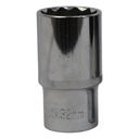 TETRA 12-punts diepe krachtdop 32 mm voor Slagmoersleutel 1/2" (12,7 mm), Lengte 78mm, IMPA 610391