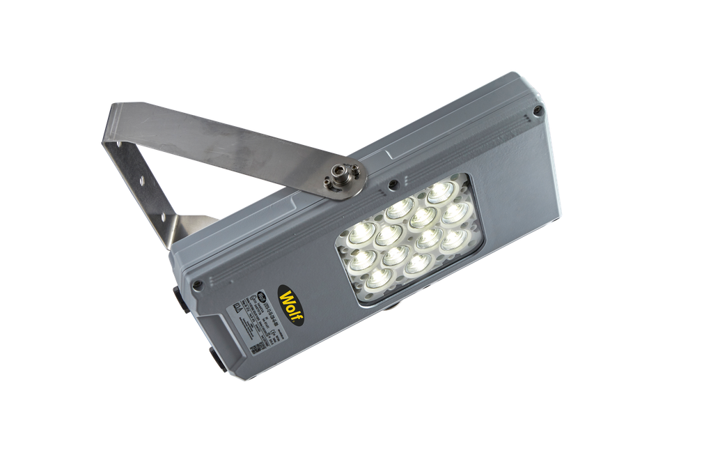 Wolf LFX1S-16-45-230-102, ATEX Zone 1 Floodlight, 90 W, 12996 Lm, 180-277V, 50/60Hz, -50/+45 C, Straalhoek 102 gr