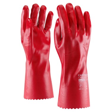 Working Glove Cardinal-35, Oil-, Chemical- and Acid resistant, PVC, Length 35cm, Cat 3, Size 10.5, IMPA 190131
