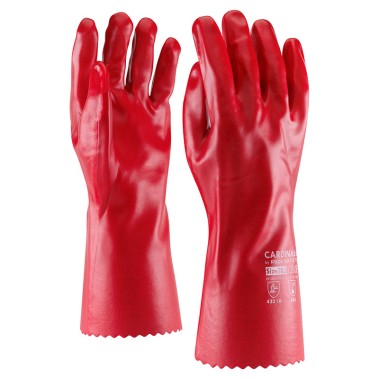 Working Glove Cardinal-35, Oil-, Chemical- and Acid resistant, PVC, Length 35cm, Cat 3, Size 10.5, IMPA 190131