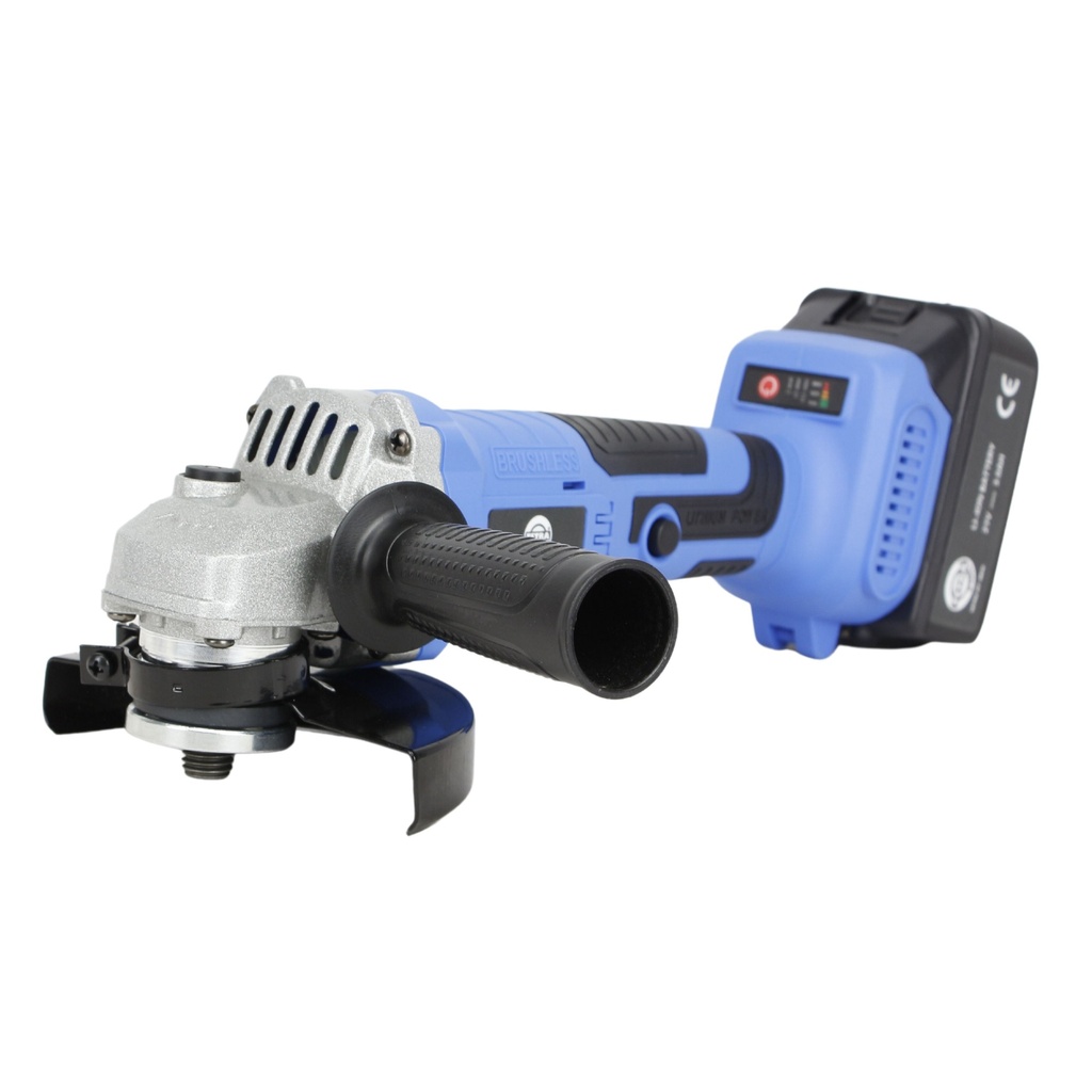 TETRA RT-AG21, Accu Haakse Slijper 125mm, 10.000 rpm, 21V, Incl 3,0Ah Li-ion Batterij en 110-240V Lader, in kunststof koffer, IMPA 590915